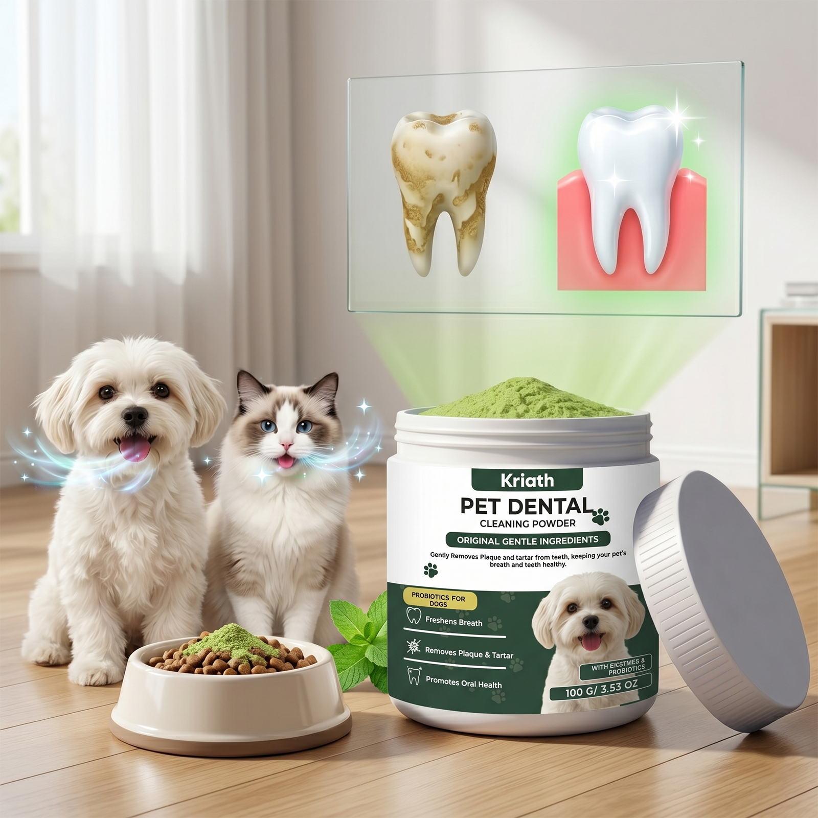 Teeth Whitening Powder - Dog Dental Care Powder Cat Breath