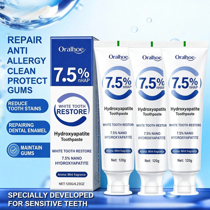 Hydroxyapatite Toothpaste - Enamel Protection Toothpaste with 7.5 Hydroxyapatite