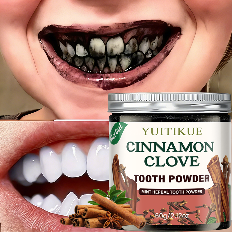 Teeth Whitening Powder - YUITIKUE Cinnamon Clove Tooth Powder, Mint