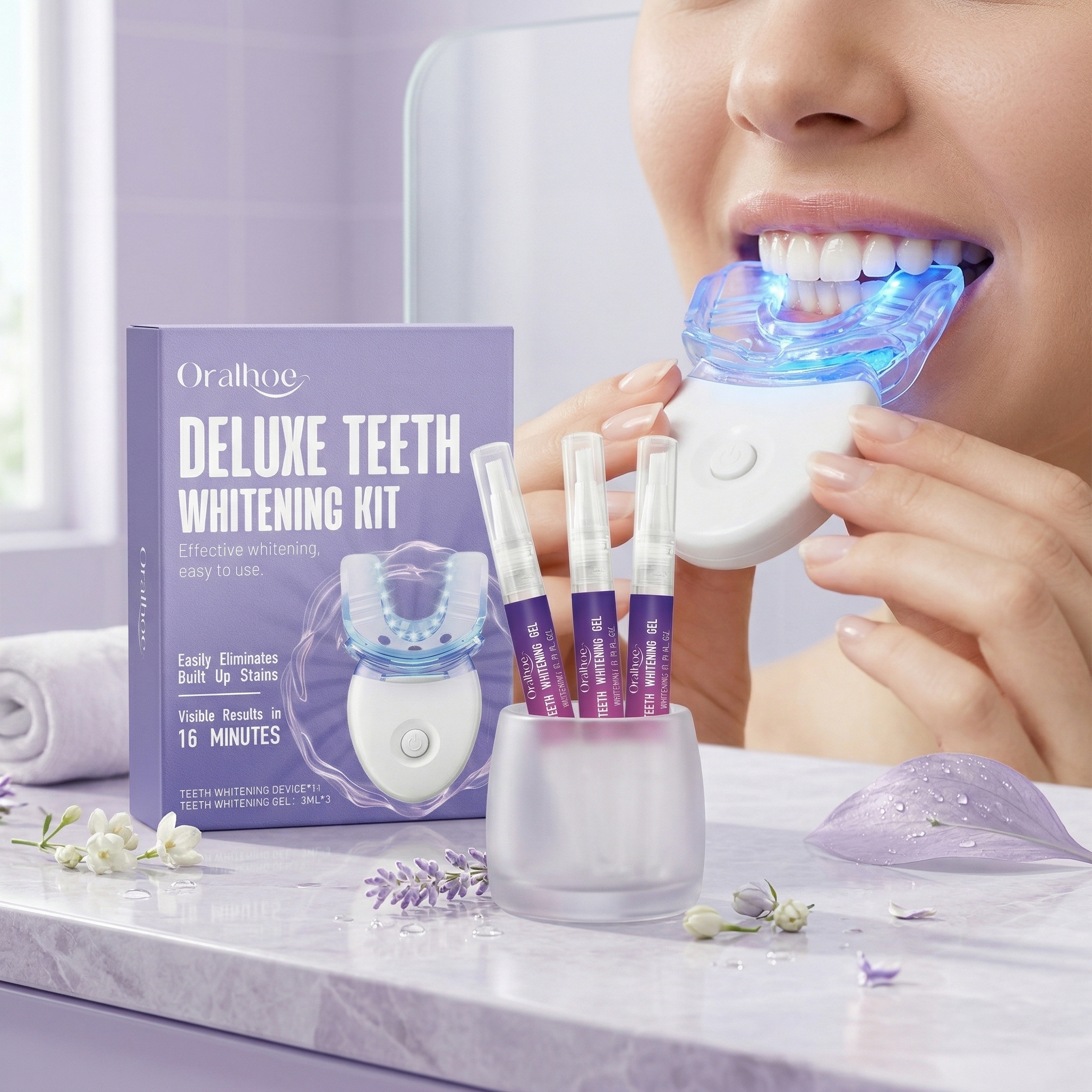 Teeth Whitening Uv Kit - Oralhoe Teeth Care Set Oral Hygiene