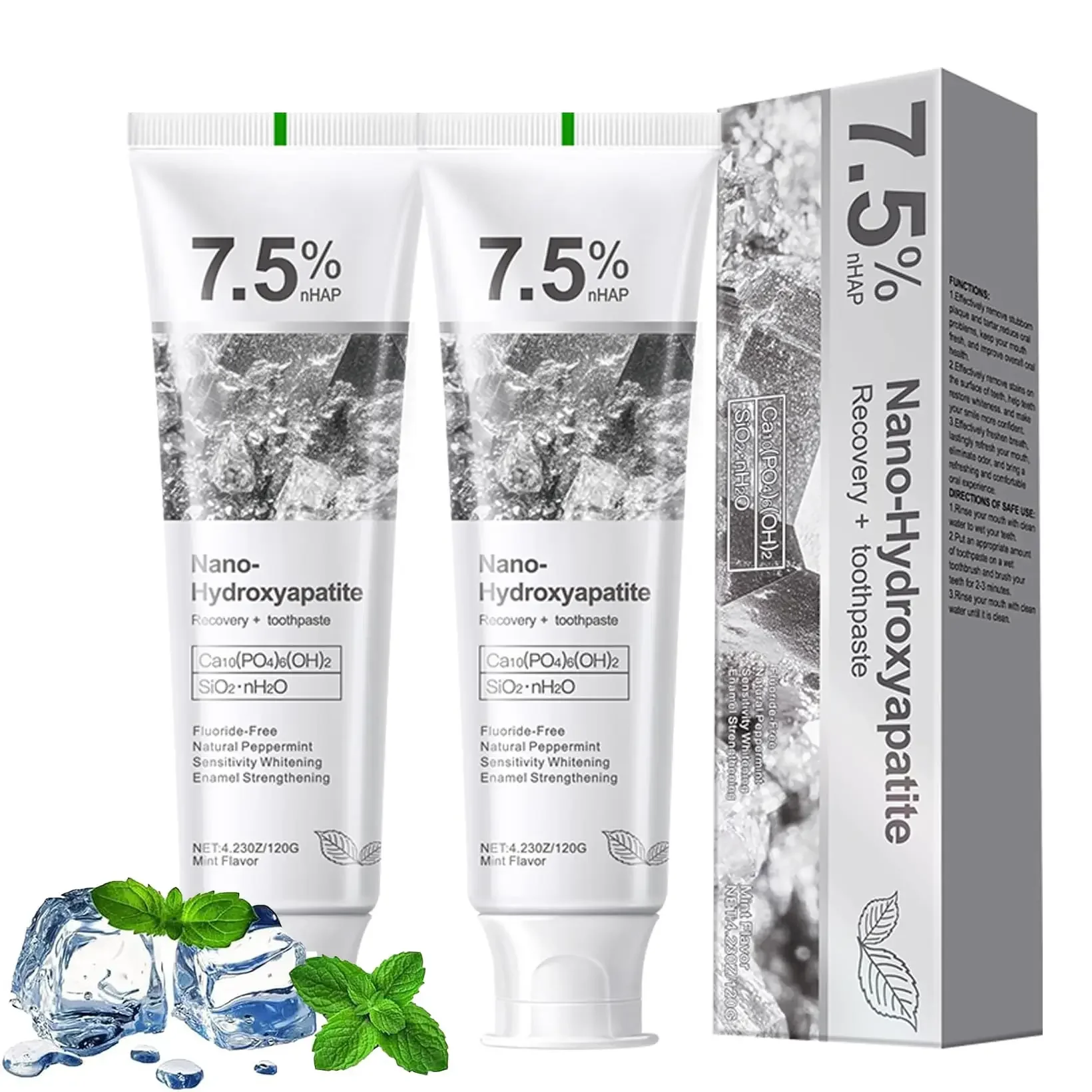 Hydroxyapatite Toothpaste - 7.5% Hydroxyapatite Toothpaste for Advanced Enamel