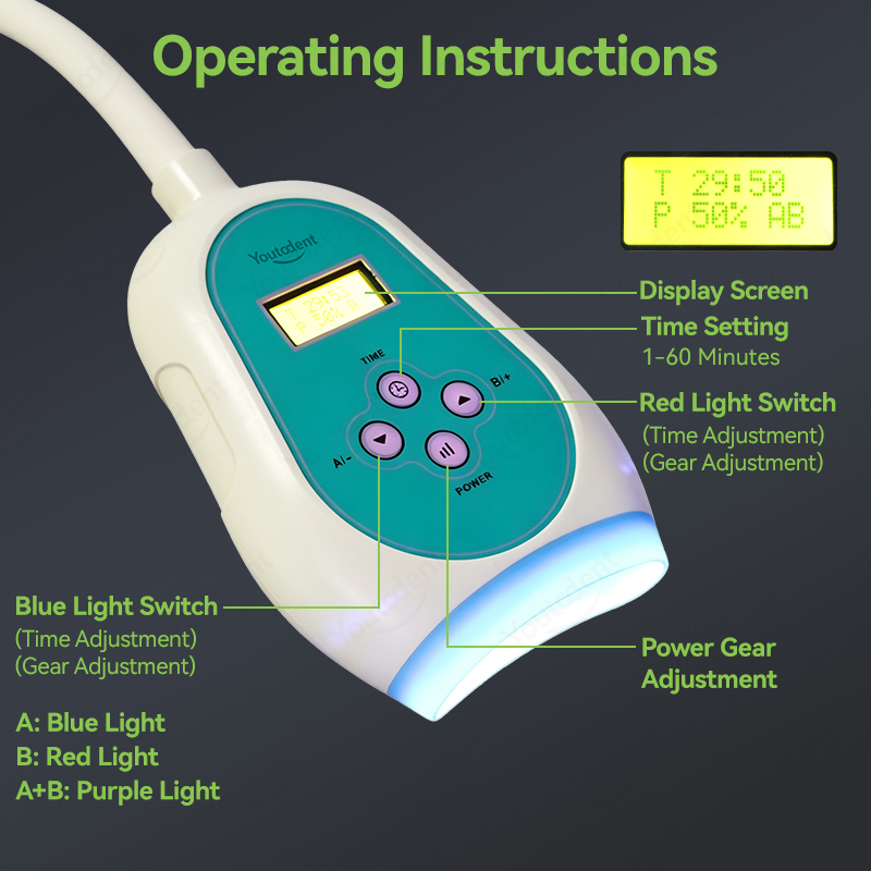 50W Dental Touch Screen 3 Colo - Teeth Whitening Accelerator บทวิจารณ์และราคา