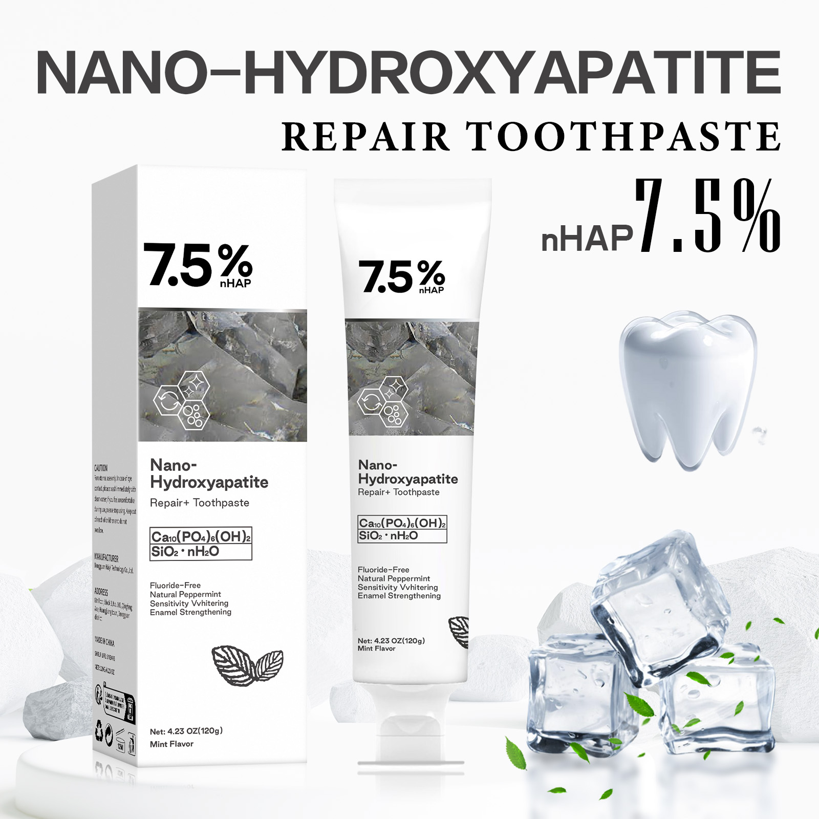 Nano Hydroxyapatite Toothpaste - Teeth Whitening With Peroxide บทวิจารณ์และราคา