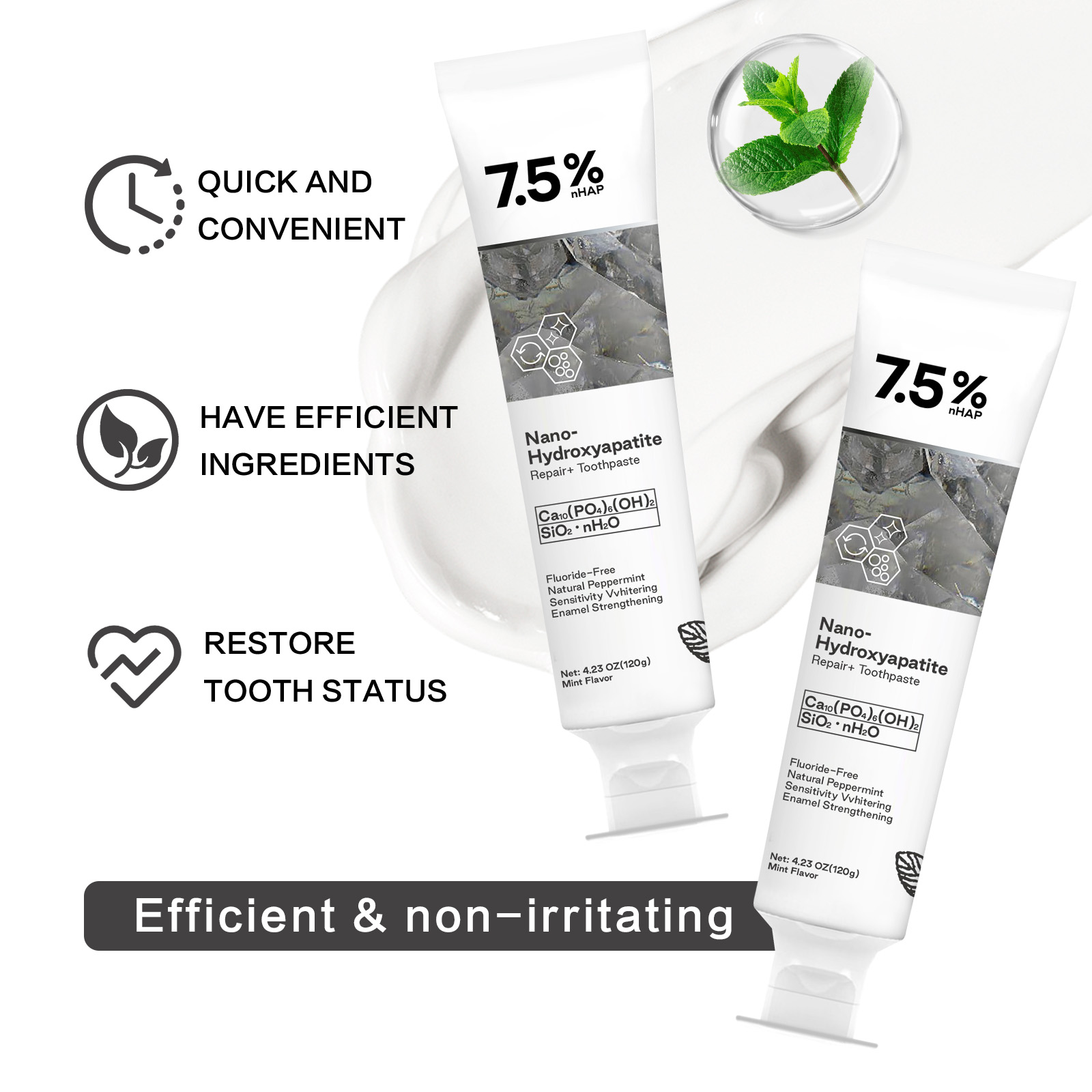 Nano Hydroxyapatite Toothpaste - Teeth Whitening With Peroxide บทวิจารณ์และราคา
