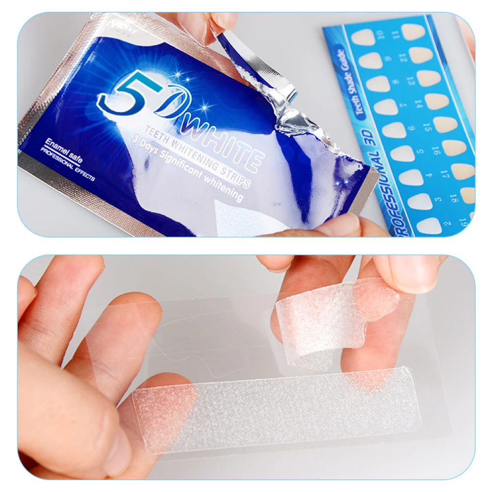 Teeth Whitening Strips White T - Whitening Strip 3D บทวิจารณ์และราคา