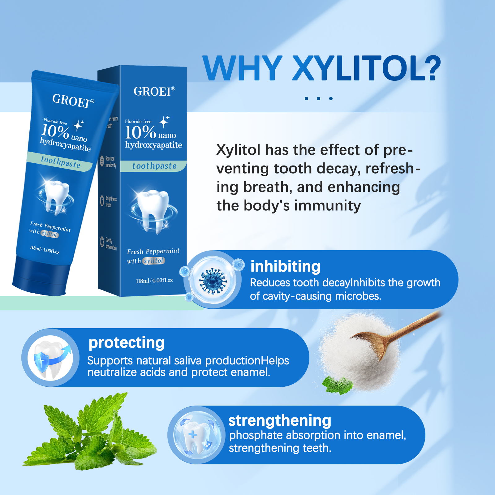 GROEI 10% Nano Hydroxyapatite  - Hydroxyapatite Toothpaste บทวิจารณ์และราคา