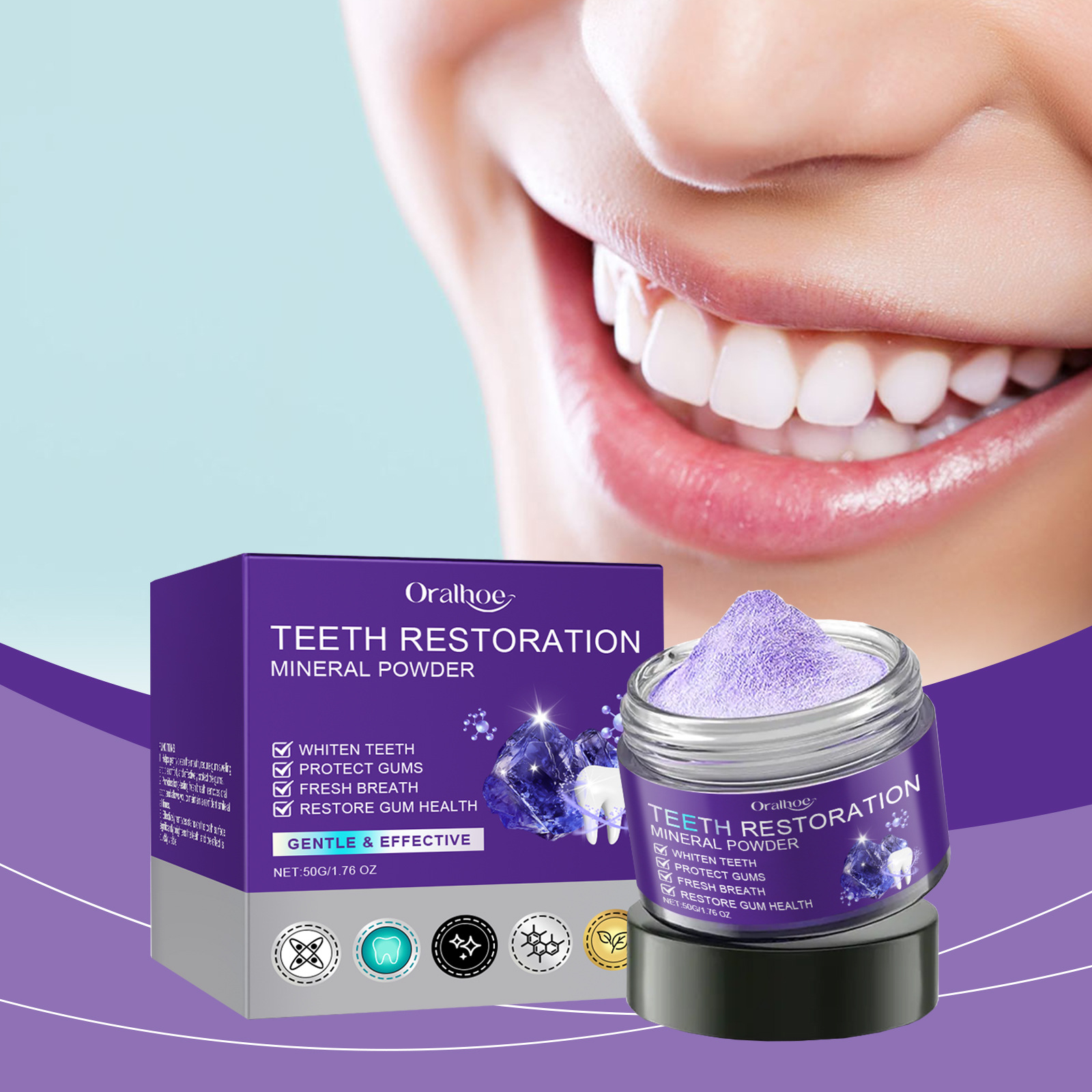 Teeth Restoration Mineral Powd - Teeth Whitening Effective บทวิจารณ์และราคา