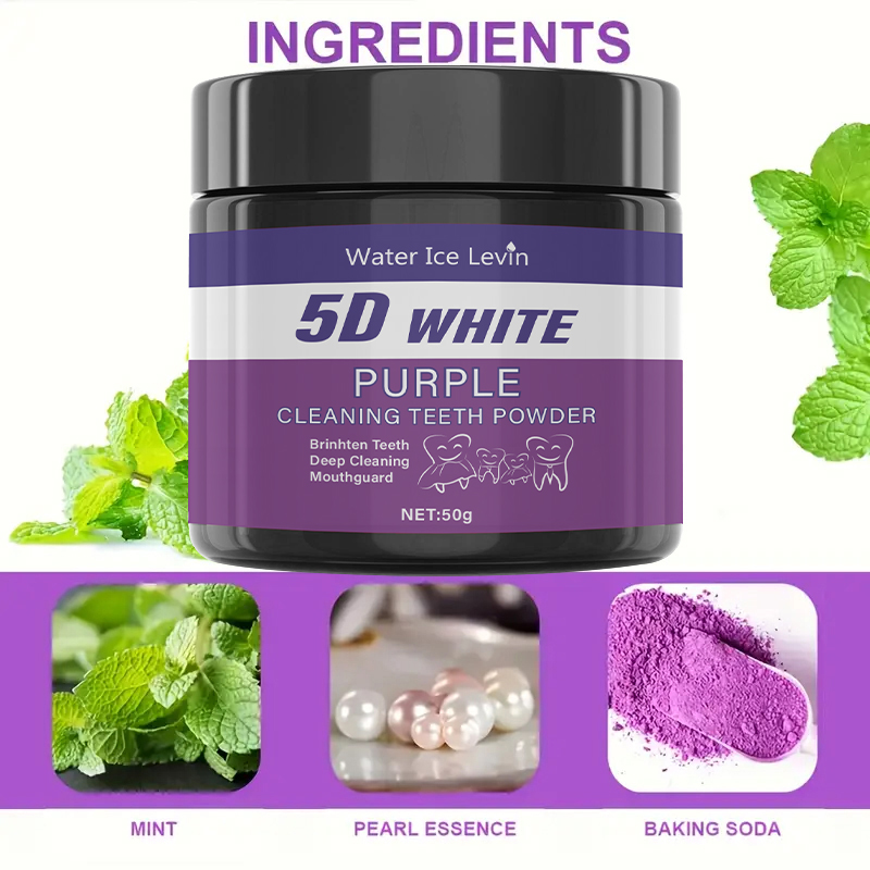 Purple Tooth Cleaning Powder - - Teeth Whitening Powder บทวิจารณ์และราคา