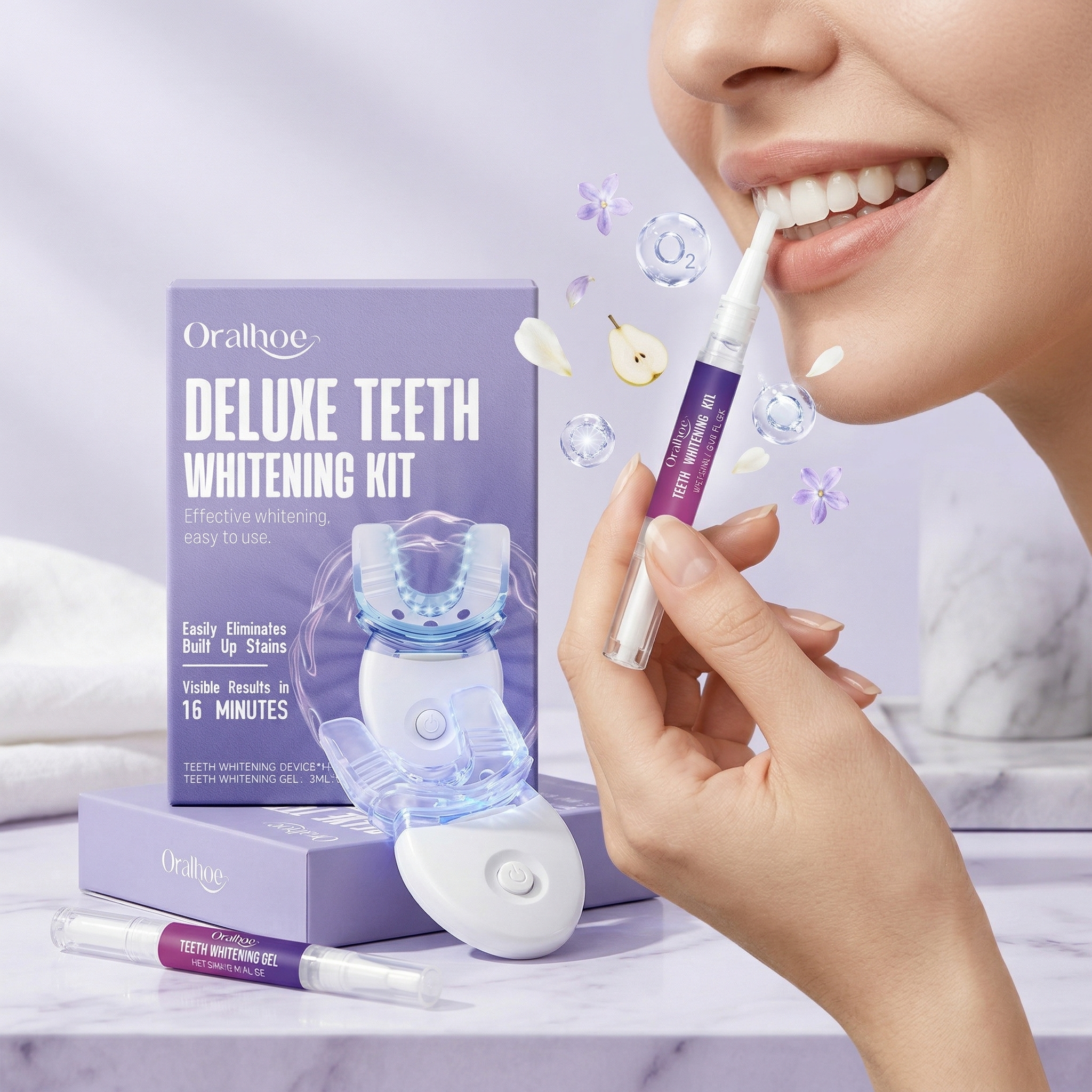 Oralhoe Teeth Care Set Oral Hy - Teeth Whitening Uv Kit บทวิจารณ์และราคา