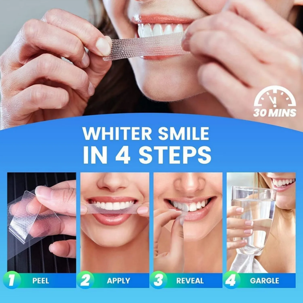 Teeth Brightening Strips for T - Whitening Strip 3D บทวิจารณ์และราคา