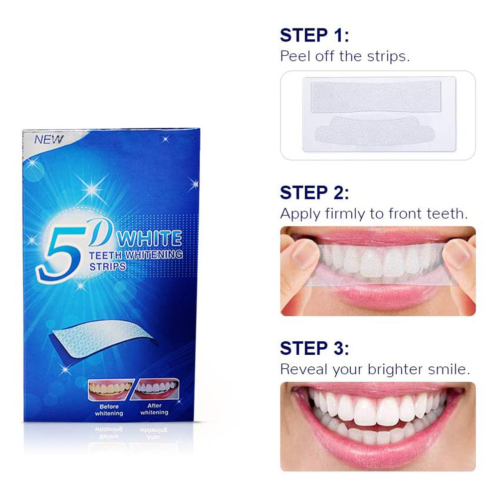 5D White Teeth Whitening Strip - Teeth Whitening With Peroxide บทวิจารณ์และราคา