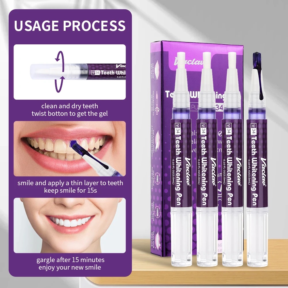 Vaclav V34 Purple teeth whiten - Teeth Whitening With Peroxide บทวิจารณ์และราคา