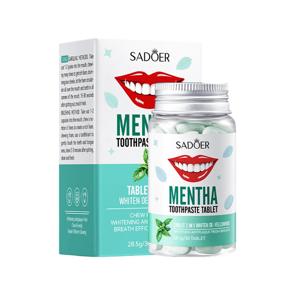 Mint Solid Toothpaste Tablets  - Teeth Whitening Powder บทวิจารณ์และราคา